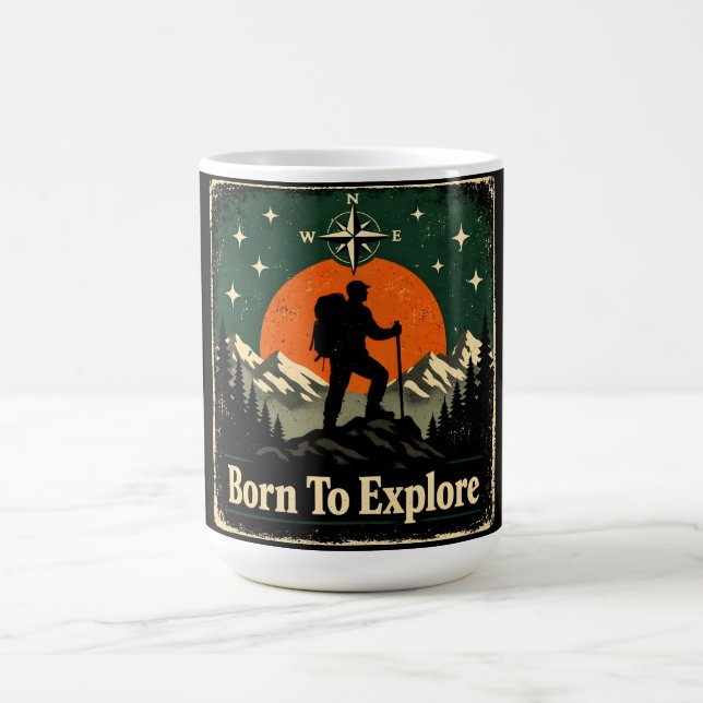 Born To Explore – Natural Explorer Wilderness Kaffeetasse (Mittel)