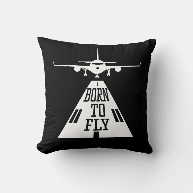 Born To Fly Aviation Pilot Flying Airplane Aircraf Kissen (Vorderseite)