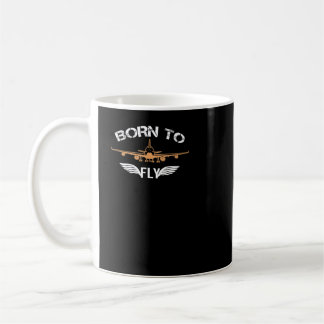 Born To Fly Tshirt Aviation Shirt Airplane Pilot Kaffeetasse