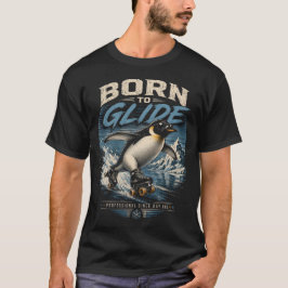 Born to Glide – Retro-Rollschuh-Pinguin Vinta T-Shirt