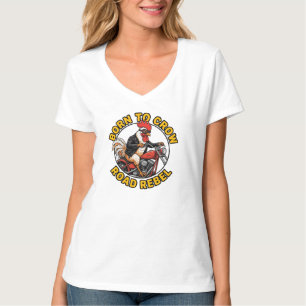 Born To Grow Road Rebel Rooster Biker T-Shirt