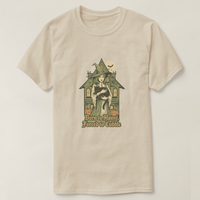 born to haunt force to cuddle T-Shirt (Design vorne)