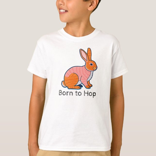 Born to hop Rabbit Illustration  T-Shirt (Vorderseite)