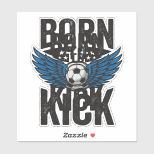 Born To Kick Vintage Fußball Flügel Shirt Design_1 Aufkleber