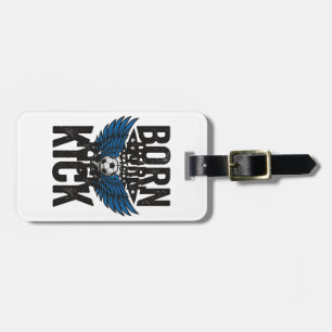 Born To Kick Vintage Fußball Flügel Shirt Design_1 Gepäckanhänger