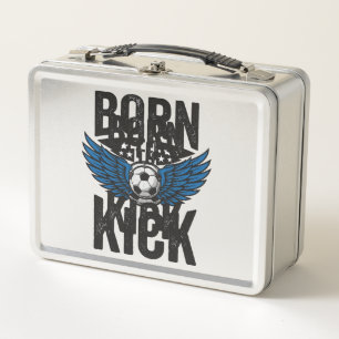 Born To Kick Vintage Fußball Flügel Shirt Design_1 Metall Brotdose