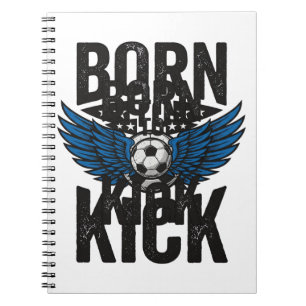 Born To Kick Vintage Fußball Flügel Shirt Design_1 Notizblock
