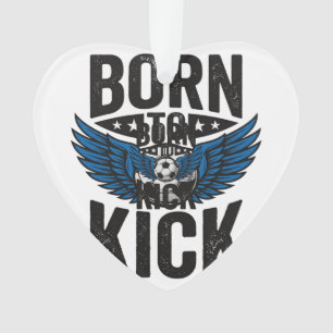 Born To Kick Vintage Fußball Flügel Shirt Design_1 Ornament