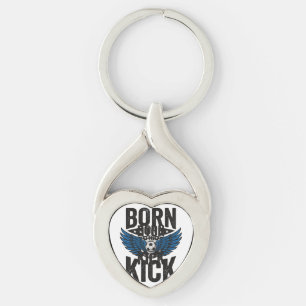 Born To Kick Vintage Fußball Flügel Shirt Design_1 Schlüsselanhänger