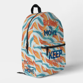 Born to Move – Moderne Energetische Typografie Bedruckter Rucksack