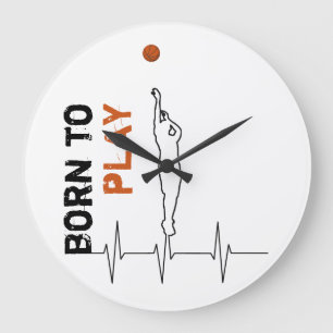Born to play basketball große wanduhr