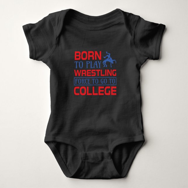 Born To Play Wrestling Baby Strampler (Vorderseite)