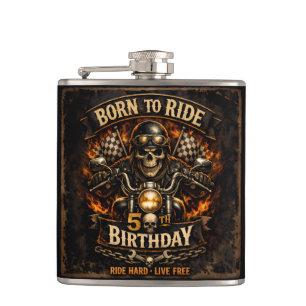 Born to Ride 50. Geburtstag Biker-Totenkopf-Hip-Fl Flachmann