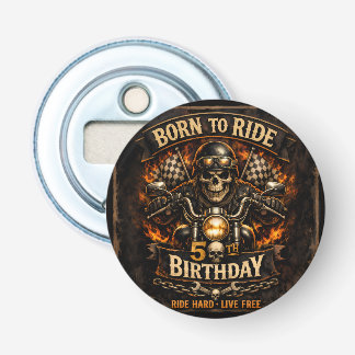 Born to Ride 50th Birthday Biker Skull Card Flaschenöffner