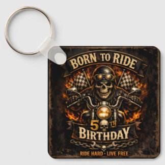Born to Ride 50th Birthday Biker Skull Schlüsselanhänger