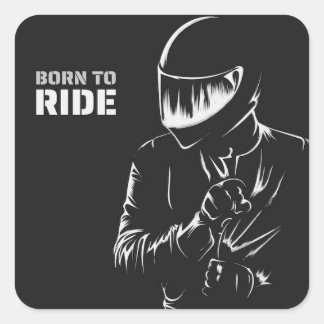 BORN TO RIDE" Motorcycle Biker Helme Quadratischer Aufkleber