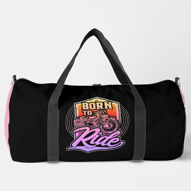 Born To Ride Motorcycle  Duffle Bag (Vorderseite)