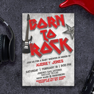 Born to Rock - Babyparty Einladung