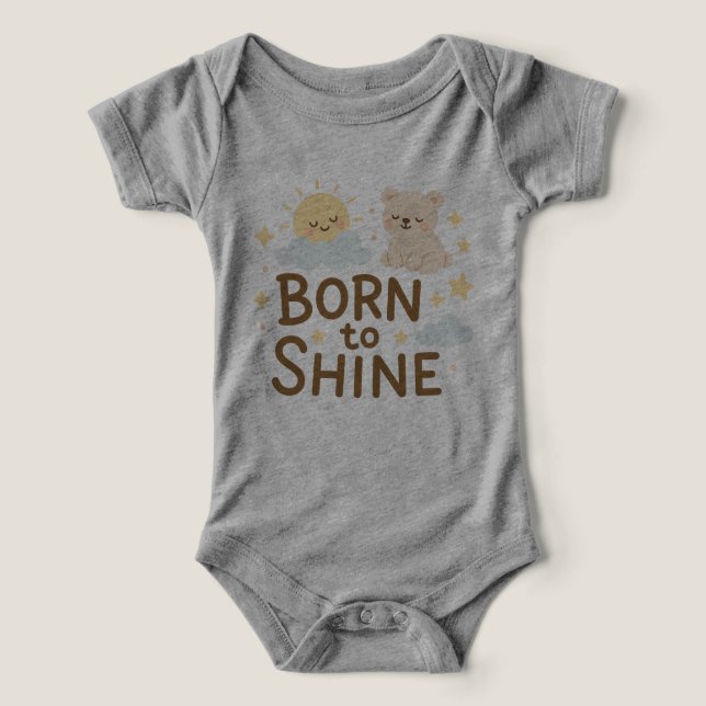 Born to Shine - Baby Sun & Cloud T-Shirt Design (Design Vorderseite)