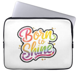 Born to Shine Pride | LGBTQ Rainbow Quote Art  Laptopschutzhülle