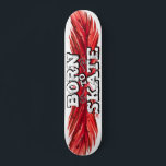 Born to skate red feather with graffiti wording skateboard<br><div class="desc">Cool skateboard featuring the wording "Born to skate" in der White Modern Graffiti machen wir mit red feather background.</div>