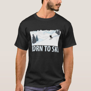 Born to Ski Wintersport Vintage Pulverschnee Skifa T-Shirt