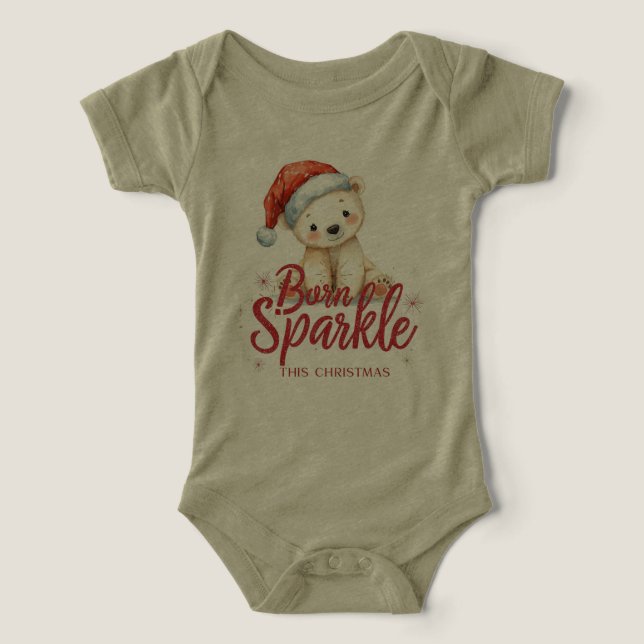Born to Sparkle This Christmas Baby Shirt | Cute  (Design Vorderseite)