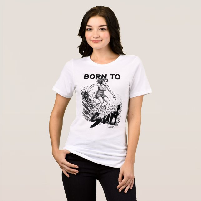 Born To Surf T-Shirt Tri-Blend Shirt (Vorderseite voll)