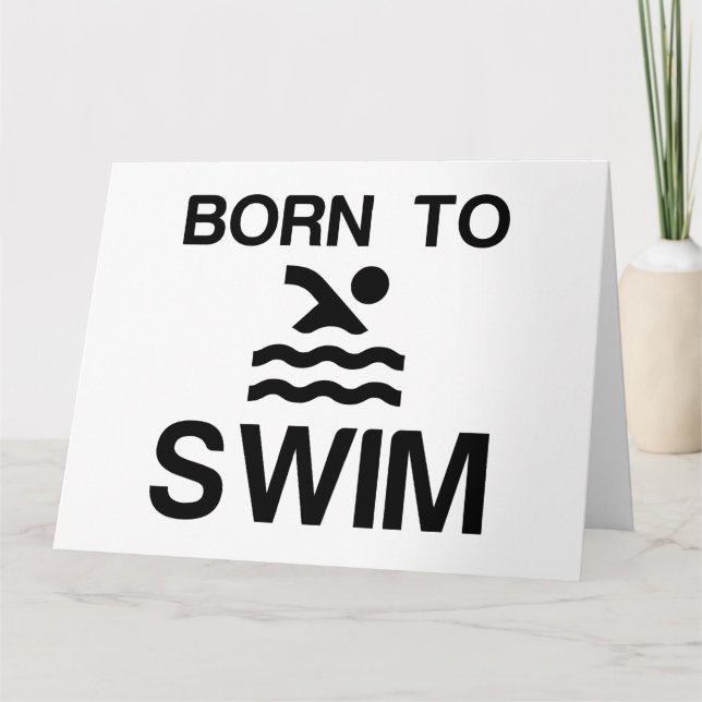 BORN TO SWIM KARTE (Vorderseite)
