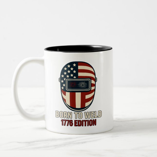 BORN TO WELD – 1776 Edition Mug Zweifarbige Tasse (Links)