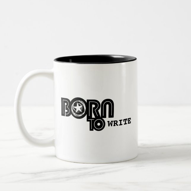 Born to Write - mug Zweifarbige Tasse (Links)