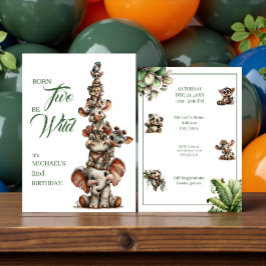 Born Two Be Wild Baby Safari Birthday Party Einladung