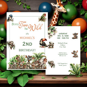 Born Two Be Wild Baby Safari Geburtstagsfeier Einladung