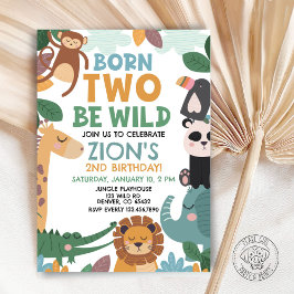 Born TWO Be Wild Geburtstag Einladung