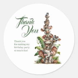 Born Two Be Wild Safari Birthday Runder Aufkleber