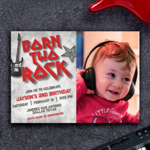 Born Two Rock mit Foto Landschaft Einladung