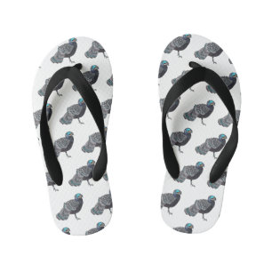 Bornean peacock-pheasant bird cartoon illustration kinderbadesandalen