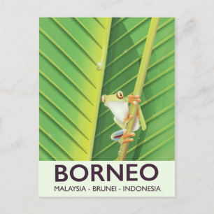 Borneo Giftfrosch Reiseplakat Postkarte