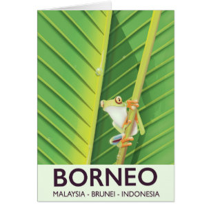 Borneo Giison Frosch Reiseplakat