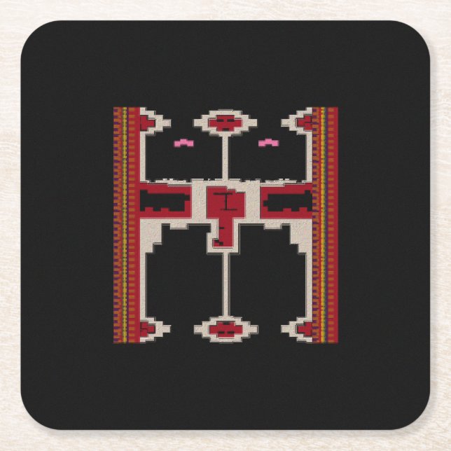 Borneo Inspired Coaster Rechteckiger Pappuntersetzer (Vorderseite)