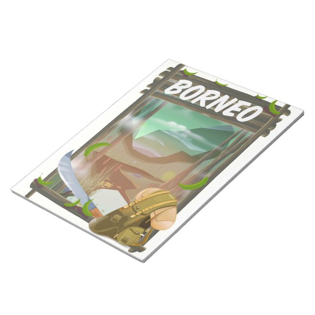 Borneo Jungle Reiseplakat Notizblock (angewinkelt)