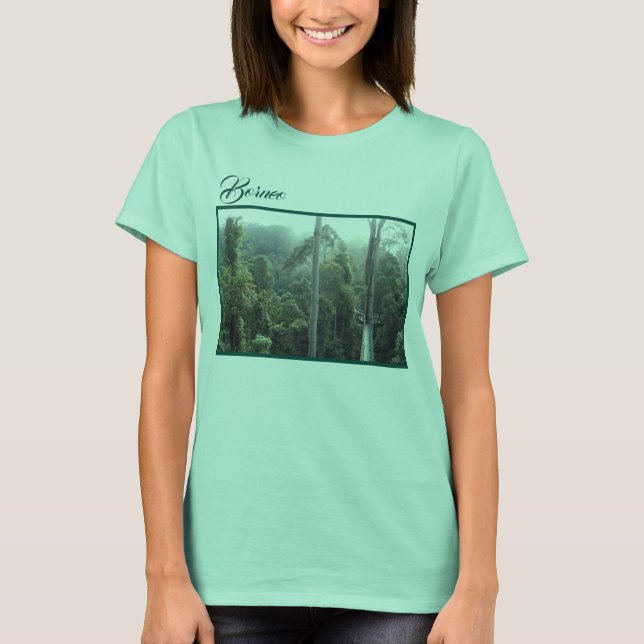 Borneo Rainforest Dschungel Landschaftsfotos T-Shirt (Vorderseite)