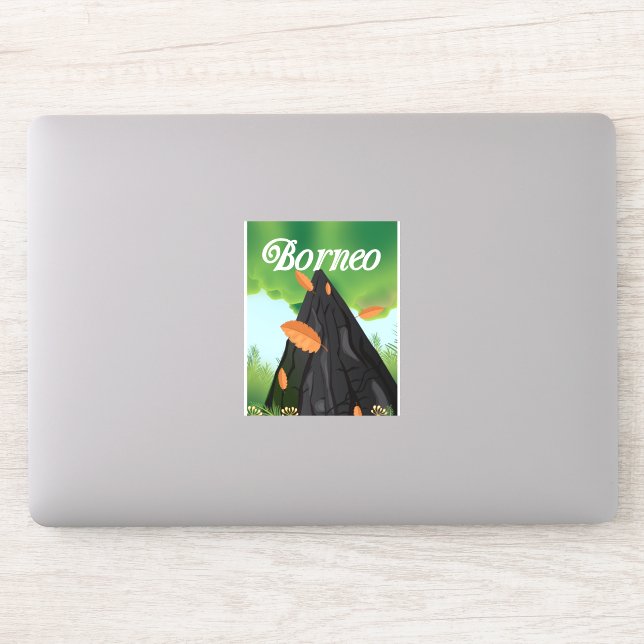 Borneo Rainforest travel poster Aufkleber (Computer)