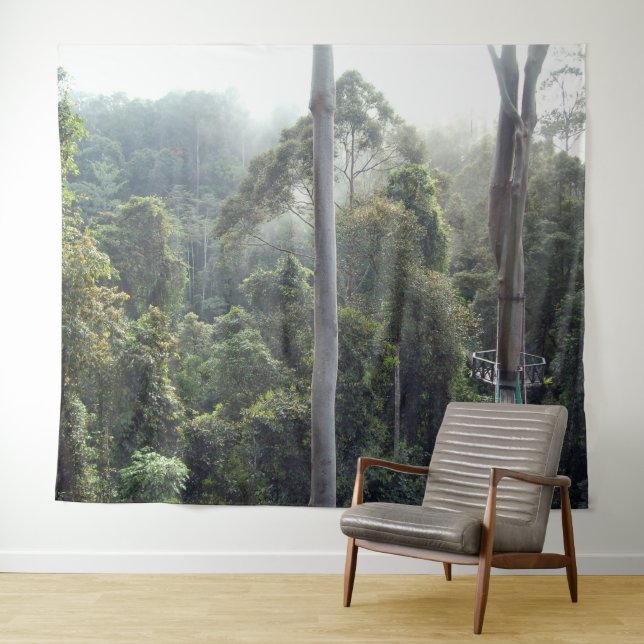 Borneo Ranforest Jungle Canopy Landschaft Hintergr Wandteppich (Beispiel (Horizontal))
