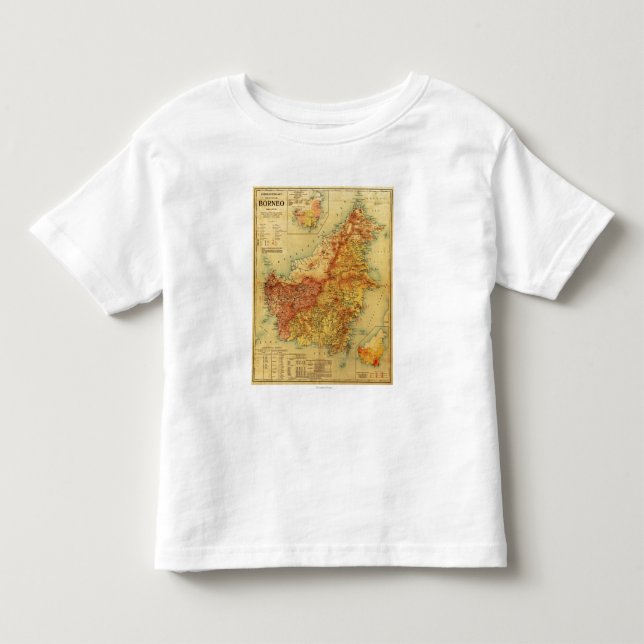 BorneoPanoramic MapBorneo Kleinkind T-shirt (Vorderseite)