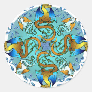 Bornholm-Blues-Aufkleber Runder Aufkleber