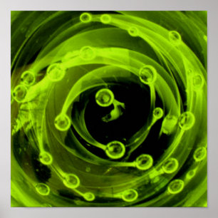 Boro Blacklight Neon Green Glass Nebula Universum Poster