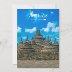 Borobudur, Indonesien - Antiker buddhistischer Tem Einladung