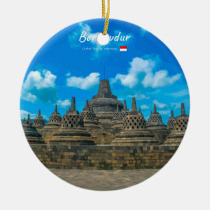 Borobudur, Indonesien - Antiker buddhistischer Tem Keramik Ornament