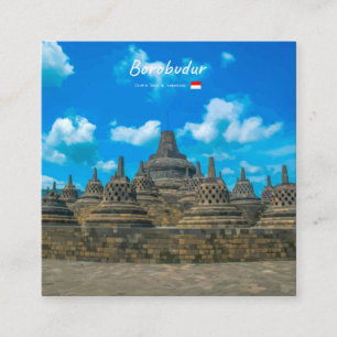 Borobudur, Indonesien - Antiker buddhistischer Tem Quadratische Visitenkarte